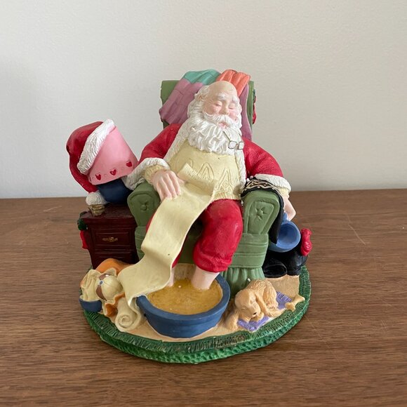 Santa's Best Classic Collectables Figurine Christmas Checking List 1991 Napping - Picture 9 of 14